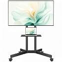 BONTEC Rolling TV Stand with Tilt, Mobile TV Cart for 32–85 Inch TVs, Black