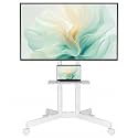 BONTEC Rolling TV Stand with Tilt, Mobile TV Cart for 32–85 Inch TVs, White