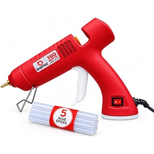 150 watt heavy duty hot melt glue gun with onoff switch anti-drip technology overheat protection amp comfortable ergonomic grip design  5 glue sticks free - bt 155