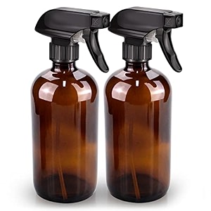 bontip glass spray bottle amber glass spray bottle set amp accessories for non-toxic window cleaners aromatherapy facial hydration watering flowers hair care 2 pack16 oz amber