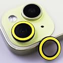 BONVAN for iPhone 15/15 Plus Camera Lens Protector Glow in the Dark Tempered Glass Screen Accessories Luminous Lens Cover for iPhone 15/15Plus (2PCS) (Yellow)