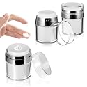 BONZELLA Travel Cream Dispenser Bottle for Toiletries 2pcs-50ML,Leak-proof Refillable Airless Cosmetic Container with Pump for Thick Moisturizer Cream,Body Lotion,Skincare, Vacuum Bottle Dispenser
