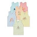 The Boo Boo Club Multi-Coloured Cotton Vest for Baby Boy's | 100% Cotton | Inner wear | for Breezy Summer Season | Animal Printed