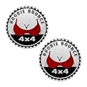 GLSOWEE 2PCS Booble Bounce Badge Rated Car Emblem, 4 x 4 3D Metal Stickers