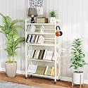 5-Tier Rolling Book Cart 57.7" H x 35.5" W x 10" D