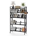 5-Tier Rolling Book Cart 57.7" H x 35.5" W x 10" D