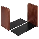 Book Ends, Black Wooden Bookends for Shelves - Heavy Duty Non-Slip Book Organizers, Upgraded Decorative Bookend Holders for Home, Kitchen, Office, Set of 2 Book Stopper, Small