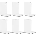 Book Ends for Shelves 6 Pcs Acrylic Bookends Clear