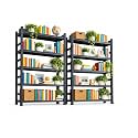 Book Shelf, Adjustable Tall Bookcase, No-Assembly-Required Metal Bookshelf