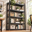 Book Shelf, Adjustable Tall Bookcase, No-Assembly-Required Metal Bookshelf