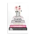 Book Stack Fashion Candle, 13 x 19 Inch Mounted Print on Wall Plaque
