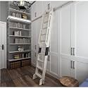 Bookcase Sliding Ladder Rails - Retractable Rolling Ladder Hardware, Library Mobile Ladder Rail Accessories, Rolling Sliding Ladder Hardware Kit,Sliding Barn Door Track(700cm(23 ft) Track kit)