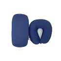 Bookishbunny 2pcs Micro Bead Set U Shaped Neck Travel Pillow 12" x 12" x 4" and Roll Back Pillow Cushion 13" x 7", Various Designs (Solid Navy)