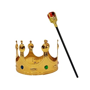 bookmycostume royal king crowntaj amp scepter set for kids fancy dress accessories with metallic finish for halloween cosplay amp themed events  free size