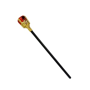 bookmycostume royal medieval king queen scepter wand fancy dress costume accessories  halloween theme free size goldenredblack