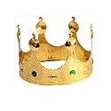 BookMyCostume Royal Plastic King Crown for Kids with Shiny Metal Look & Stone Details - Crown for Boys, Fancy Dress Accessories for Halloween, Cosplay, and Theme Parties