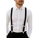 BookMyCostume Trendy Black Formal Unisex Premium Suspenders