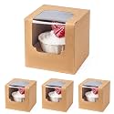 BOOMIBOO 25 Pack Individual Cupcake Containers, Cupcake Boxes with Window