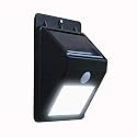 Boosty® LED Solar Panel Power Light Wall Lamp Motion Sensor Luminaria Energy 20 Led Waterproof Sunlight for Garden Outdoor Stairs (Color-Black-Single)