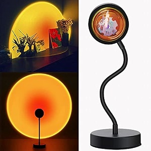 boosty sunset lamp projection sun color projector led mellow floor lamp rainbow night light 180 degree rotation usb light romantic visual ambient network red light for home bedroom car party sun shade flexible light