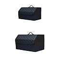 Boot Storage Car Trunk Organizer Box, Large Capacity, Auto Multiuse Tools, Storage Bag, Tidying, Leather, Folding For Emergency Car Boot Organiser(Black M and L)