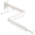 BOQORAD Wall Mounted Clothes Hanger Rack, Clothes Drying Rack,Laundry Drying Rack,Collapsible Clothes Rack Wall Mount, Retractable Drying Rack Clothing,can Fold Upward &amp; Left &amp; Right,White Color