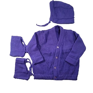 Born Baby Woolen Sweater 3 Piece -