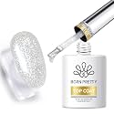 Born Pretty Glitter Gel Top Coat No Wipe Reflective Silver Sparkle No Wipe