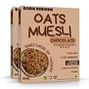 Born Reborn Chocolate Oats Muesli with Sweetness of Jaggery Healthy Breakfast Cereal for Kids | No Maida High in Iron Contains Brown Rice, Foxtail Millets, Corn Flakes | (Pack of 2) 400 Gram Each