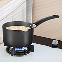 Borosil 1.5 L (14 cm) Hard Anodized Spout Sauce Pan | Aluminium Grade 3003 | Glossy Exterior & Matt Interior | Even Heat Distribution | Easy to Clean | 1 Year Warranty