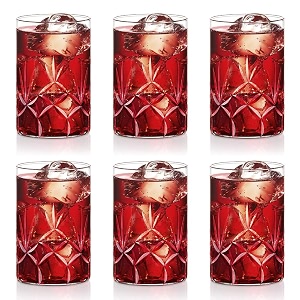 borosil 295ml 6pc vision cut design medium drinking glass set  made in india borosilicate glass tumblers for water cold drinks juice microwave amp dishwasher safe for dailyuse amp gifting meadow