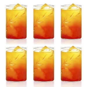 borosil 295ml 6pc vision cut design medium drinking glass set  made in india borosilicate glass tumblers for water cold drinks juice microwave amp dishwasher safe for dailyuse amp gifting creeper