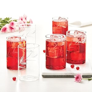 borosil 350ml 6pc cut design large drinking glass set  made in india borosilicate glass tumblers for water cold drinks juice microwave amp dishwasher safe for dailyuse amp gifting creeper