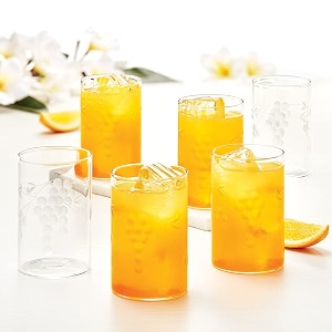 borosil 350ml 6pc vision berry cut design large drinking glass set  made in india borosilicate glass tumblers for water cold drinks juice microwave amp dishwasher safe for dailyuse amp gifting