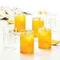 Borosil 350ml 6pc Vision Berry Cut Design Large Drinking Glass Set | Made in India Borosilicate Glass Tumblers for Water, Cold Drinks, Juice| Microwave &amp; Dishwasher Safe for Dailyuse &amp; Gifting