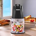 Borosil Chef Delite 260 Watts Electric Chopper for Kitchen, Twin Blade Technology, 500 ml 'chop-n-store' plastic bowl with lid, Vegetable Chopper, Cutter, Chop, Mince, Dice, Whisk, Blend, Black