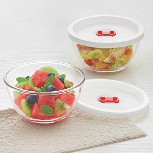 borosil 500ml 2pc serving amp mixing bowl with lid set  made in india borosilicate glass bowl for kitchen amp dinning  bowl for mixing dough salad batter  microwave amp dishwasher safe  transparent