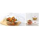 Borosil Glass Mixing &amp; Serving Bowls with Lids, Oven &amp; Microwave Safe Bowls, Set of 2 (350 ml, 350 ml) Glass Casserole Oven and Microwave Safe Serving Bowl with Glass Lid (1L, 1 Piece)