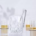 Borosil Bar Set, Borosilicate Glass Hand Etched Mini Bar Range for Drinking Bourbon, Whiskey, Scotch, Cognac | Transparent (Ice Bucket)