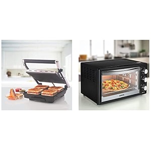 borosil super jumbo 2000-watt grill sandwich maker black amp pro 42 l oven toaster amp griller motorised rotisserie amp convection heating 6 heating modes black