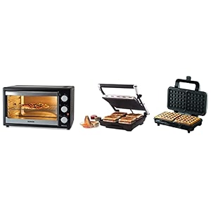 borosil super jumbo 2000-watt grill sandwich maker black amp pro 42 l oven toaster amp griller motorised rotisserie amp convection heating 6 heating modes black amp neo waffle maker 1000 w silver