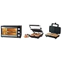 Borosil Super Jumbo 2000-Watt Grill Sandwich Maker (Black) &amp; Pro 42 L Oven Toaster &amp; Griller, Motorised Rotisserie &amp; Convection Heating, 6 Heating Modes, Black &amp; Neo Waffle Maker, 1000 W, Silver