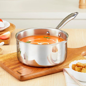 BOROSIL Triply Steel 18 Cm Sauce Pan