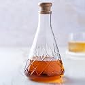 Borosil Whiskey Decanter, Icate Glass, Hand-Etched Design, Crystal-Clear Clarity, for Drinking Bourbon, Whiskey, Scotch, Cognac, 1000 Ml