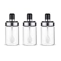 Borosilicate Glass Jar for 1-(Spice jar Spoon), 1-(Honey jar) For Storage Jar For Multipurpose Use For Kitchen - 250ml (Honey + Spoon)