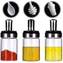 Borosilicate Glass Jar, Pickle Jar, Honey Jar, Oil Dispenser, 3 Different Jars with Basting Brush, Spice Spoon, Honey Dipper - 300 ml (3 - Brush + Spoon + Honey Jar)