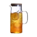 Borosilicate Glass Pitcher Modern Design Glass Carafe With Lid For Hot Or Cold Drink Suitable For Home And Office