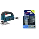BOSCH 120-Volt Top-Handle Jigsaw Kit JS365 with Bosch 10-Piece Assorted T-Shank Jig Saw Blade Set T5002