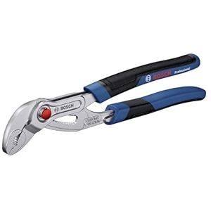 bosch 250mm water pump pliers rust-resistant chrome vanadium steel durable 2k soft grip ideal for gripping amp turning suitable for pipes up to 46mm
