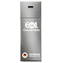 Bosch 269L, 2 Star, Frost Free Double Door Refrigerator | 6-in-1 Convertible Modes | 80min Convert | Touch Panel | Extend Cool up to 18 hrs | SuperFreeze (CTC29S22VI, Fine Steel, 2026)